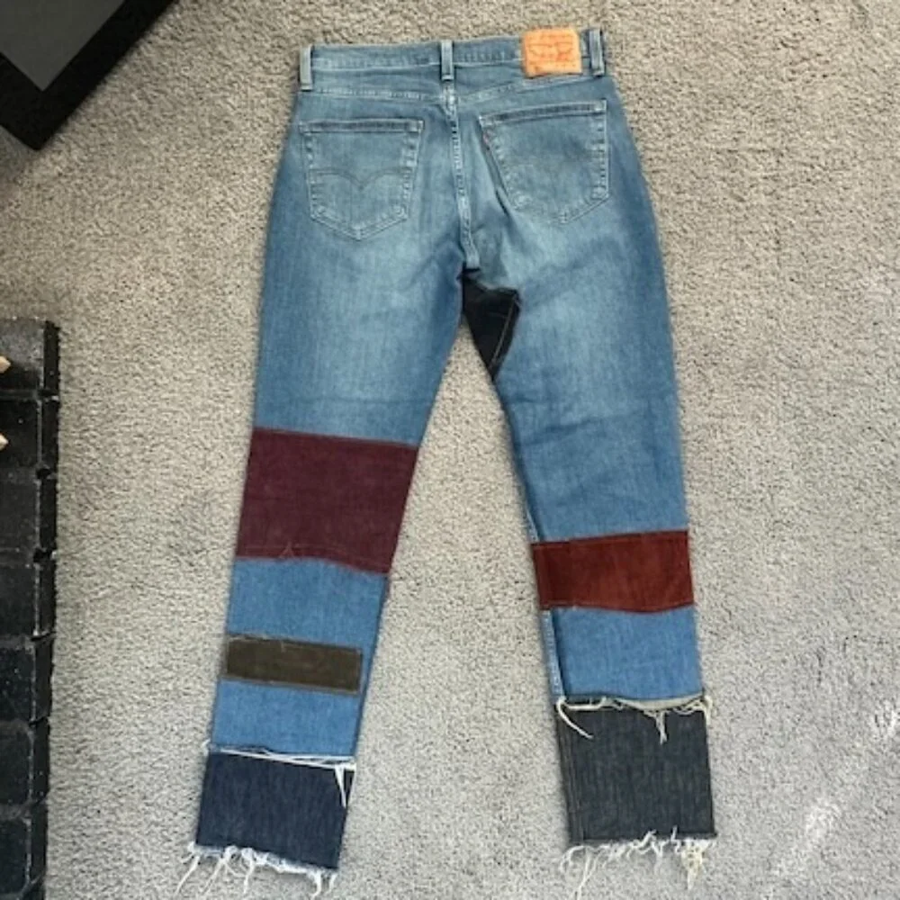 Levi's 511 Patchwork Jeans Professionally Crafted 33 x 32 - Classic 80s Skater